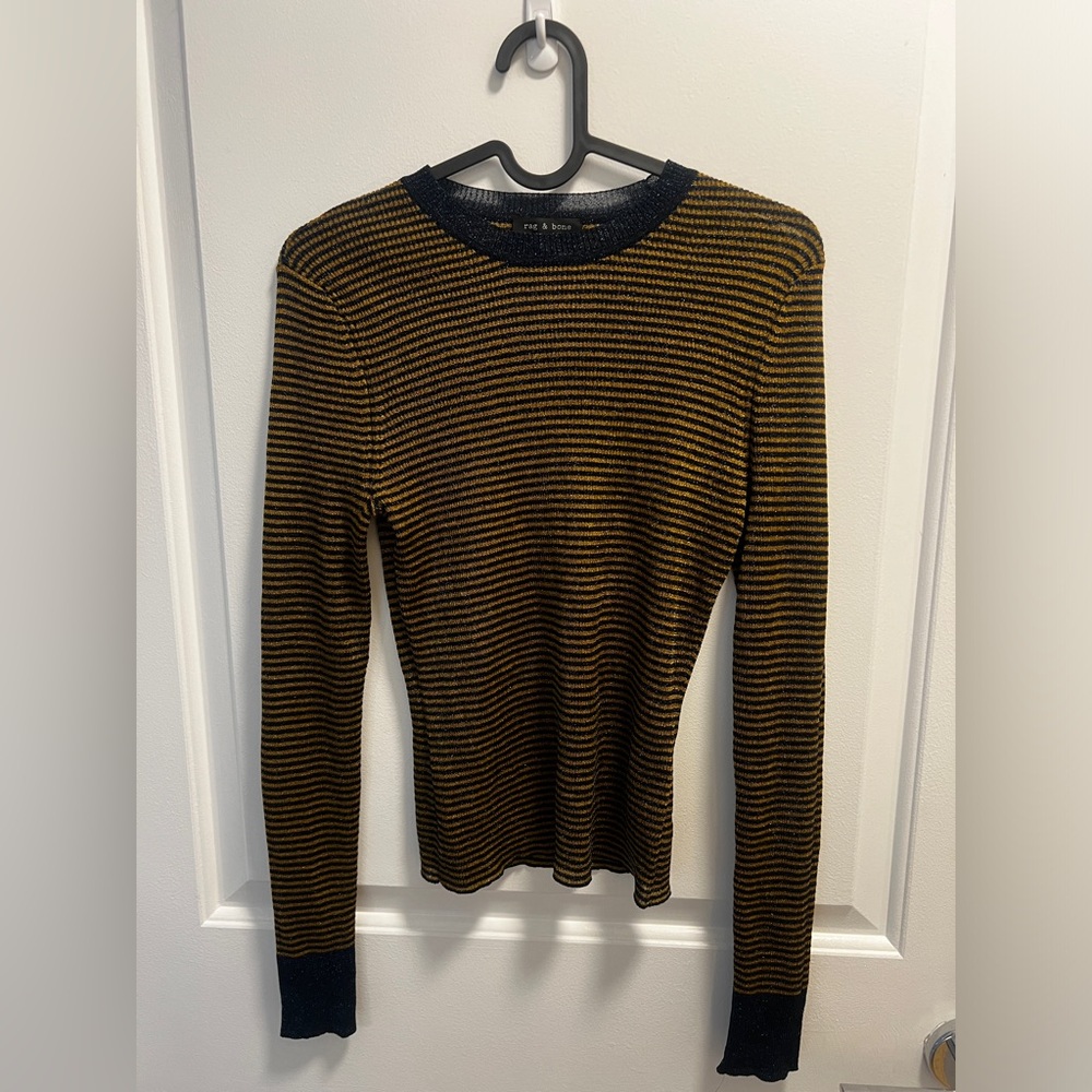 Rag & Bone Black and Brown Crewneck Sweater